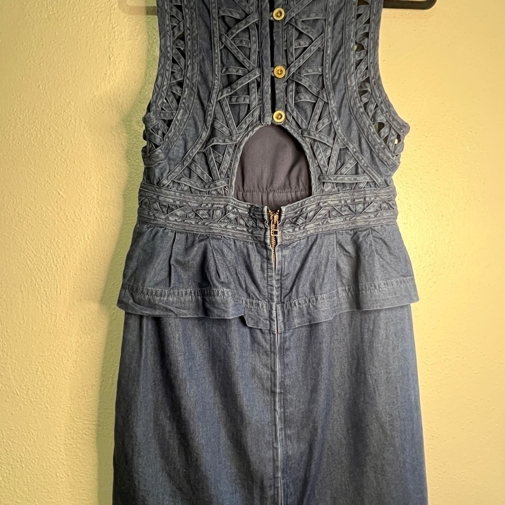 Free People (New Romantics) sleeveless denim dress. Sz 8. NWOT. - Picture 7 of 10